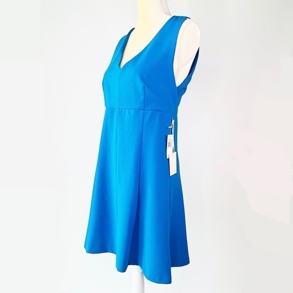 1. State A-line Dress Bauhaus Beauty Size Small Blue Sleeveless V-Neck New NWT - Picture 1 of 10